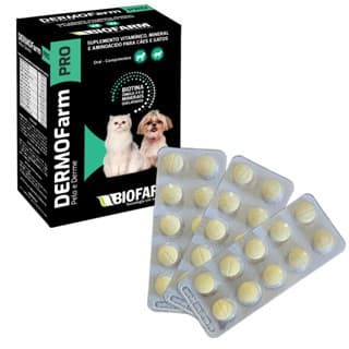 kit C/3 Dermofarm Pro Biofarm Suplemento Vitamínico Cães e Gatos  - 10 comprimidos cada