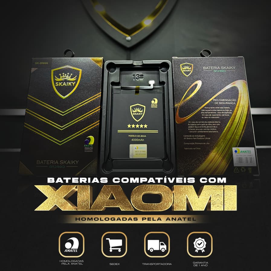 Bateria Oficial Premium Compatível com Xiaomi Certificação Anatel Qualidade Garantida 1 Ano