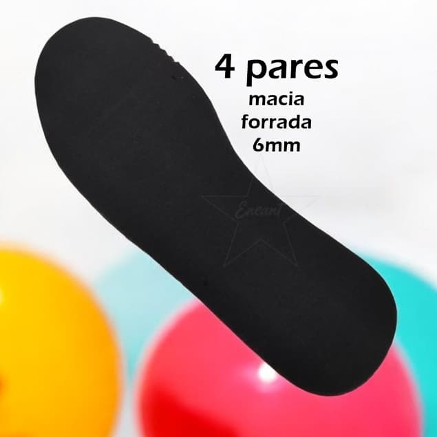 Palmilha Preta 6mm Mais Conforto Macia e Forrada