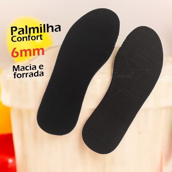 Palmilha Macia em EVA 6mm Macia - 34 ao 43 para Tênis, Sapato, Bota, Chuteira