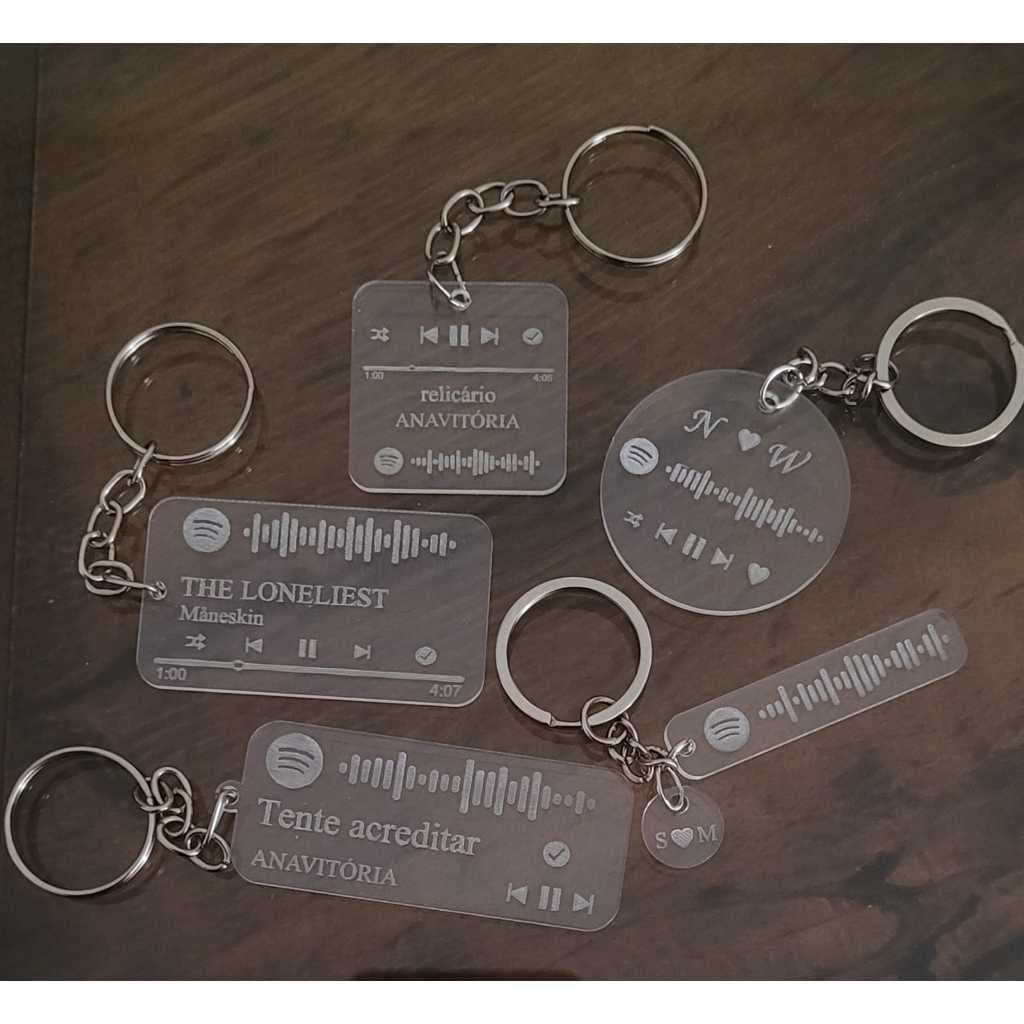CHAVEIRO SPOTIFY PERSONALIZADO - PRESENTE CASAL, AMIZADE, NAMORADO, NAMORADA - CHAVEIROS BTS, NOME