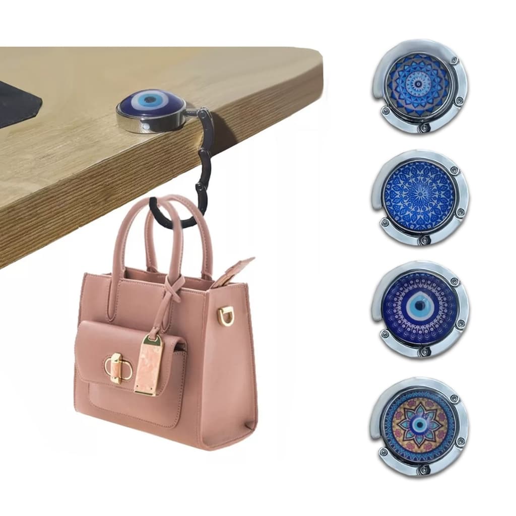 Suporte Bolsa Gancho Porta Bolsa Dobrável Metal Portátil Articulável Cabide de Mesa Cores