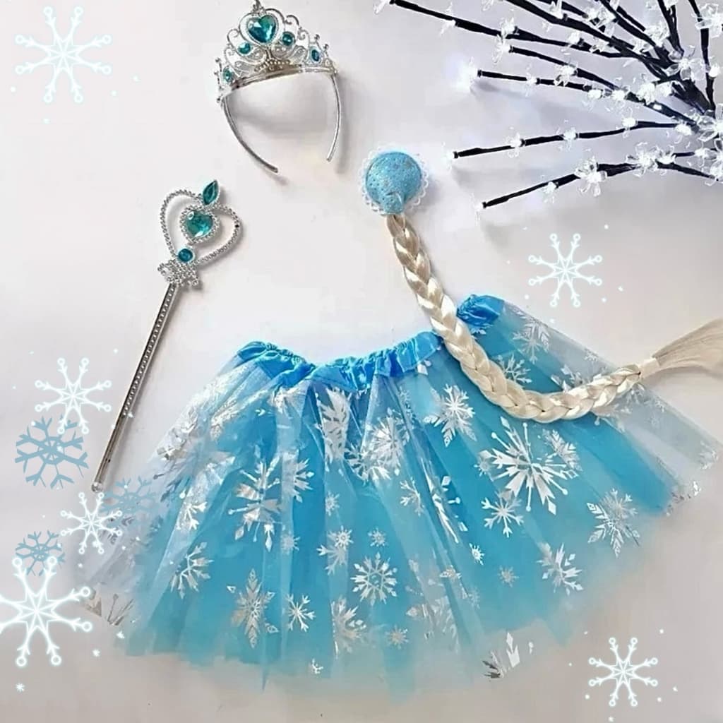Fantasia Princesa Frozen Elsa Gelo Led 4 Peças Festas