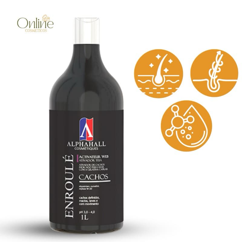 Ativador de Cachos Teia Enroulé 1 L Creme de Pentear Alphahall