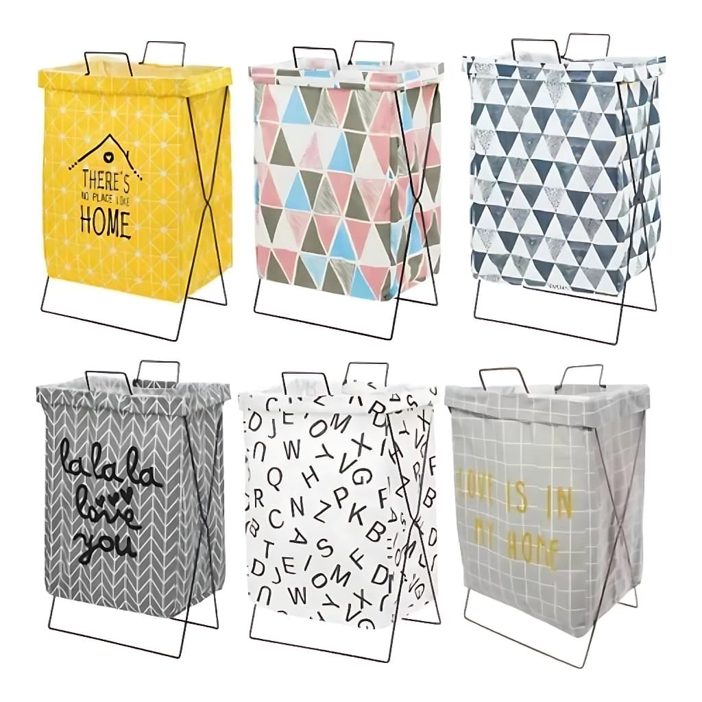 Cesto de Roupa Suja Dobrável Organizador com Suporte Saco Multiuso Para Roupas e Brinquedos