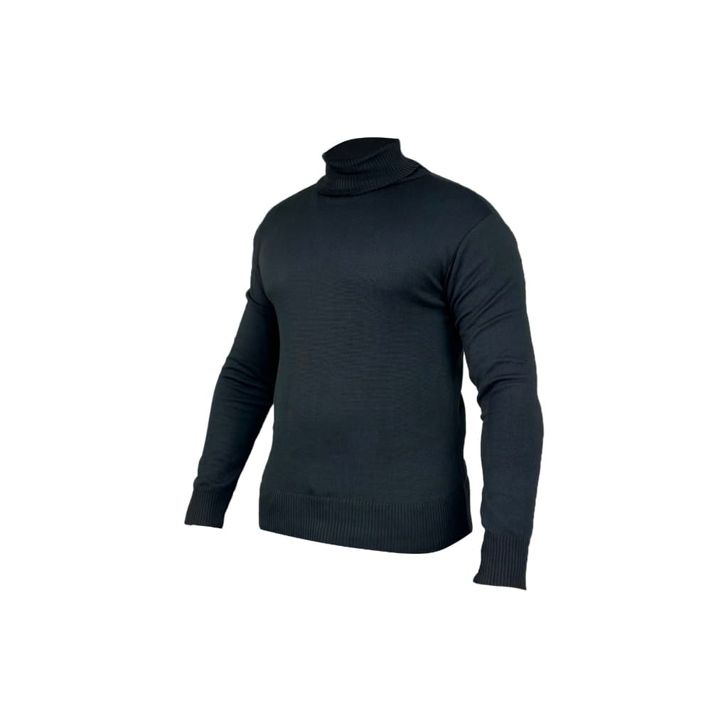 Cacharrel Blusa Trico Sueter Lã Masculina Canelada Gola Alta