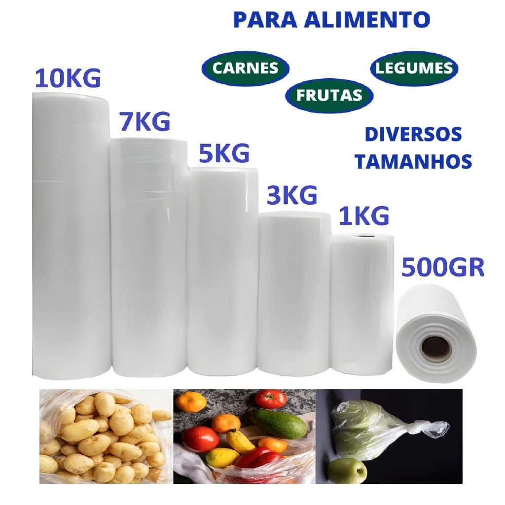 Rolo sacos plasticos Bobina Picotada Transparente varios tamanhos Super mercado freezer microondas