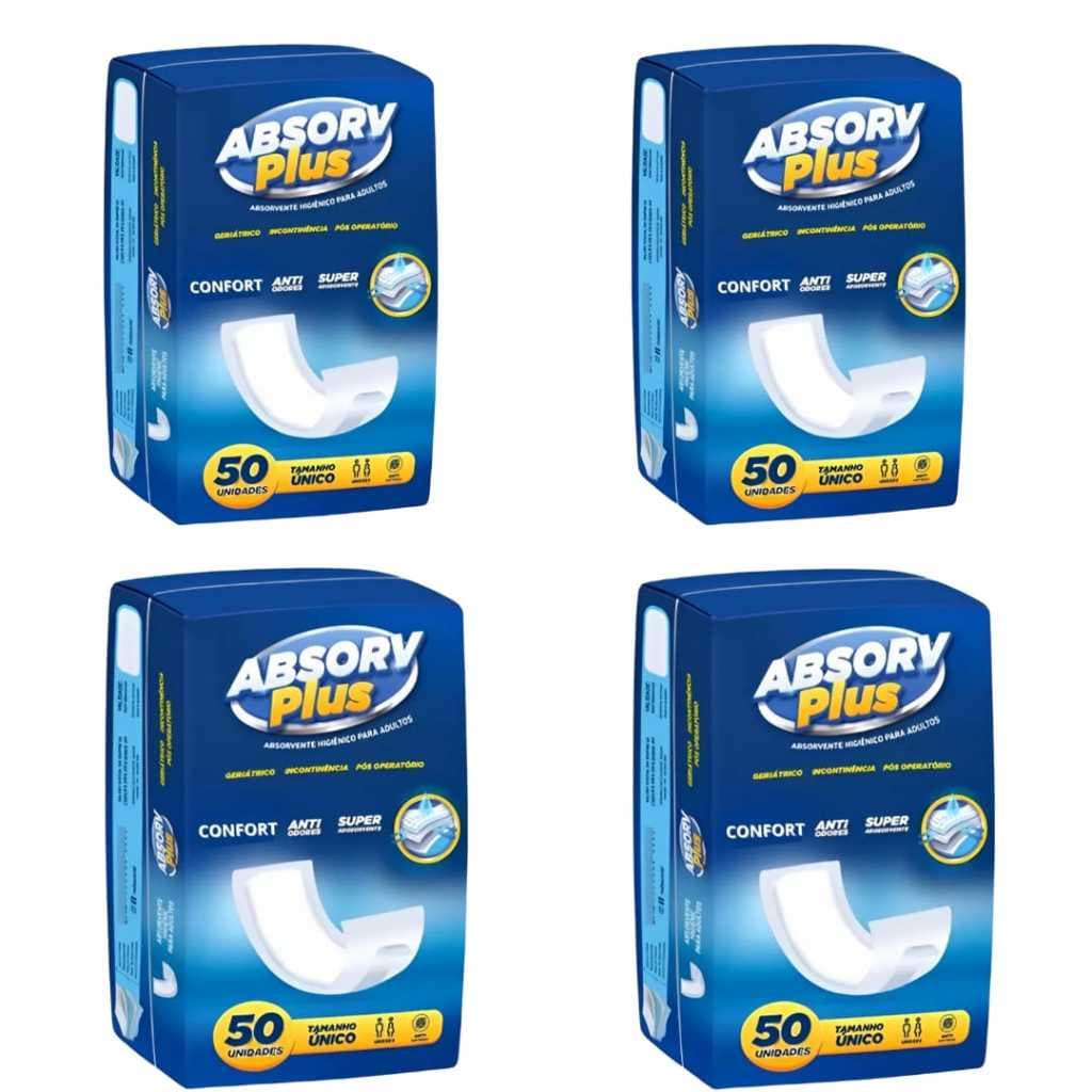 Absorvente Geriátrico Unisex Absorv Plus (04 Pacotes) 200 Ab