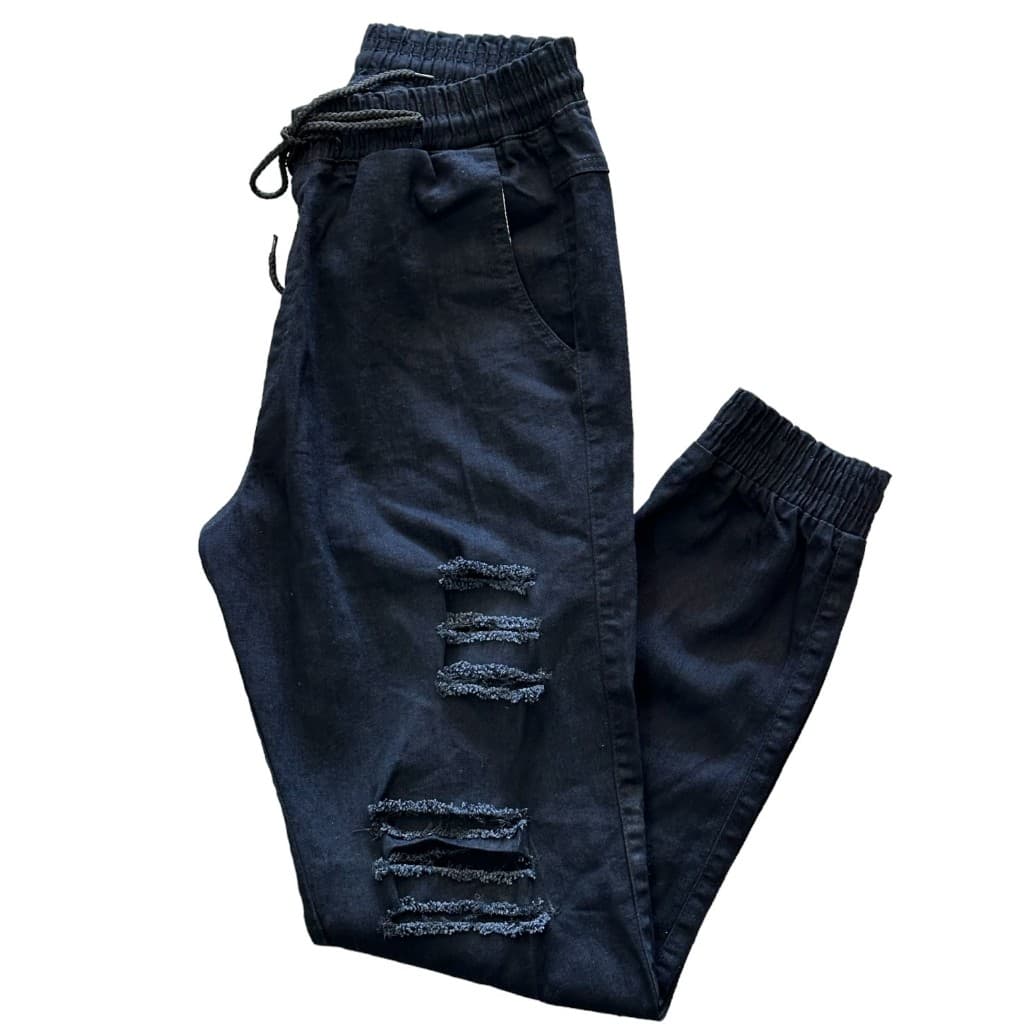 calça jogger rasgada masculina jeans C/elastano lycra diversas cores calças com punho