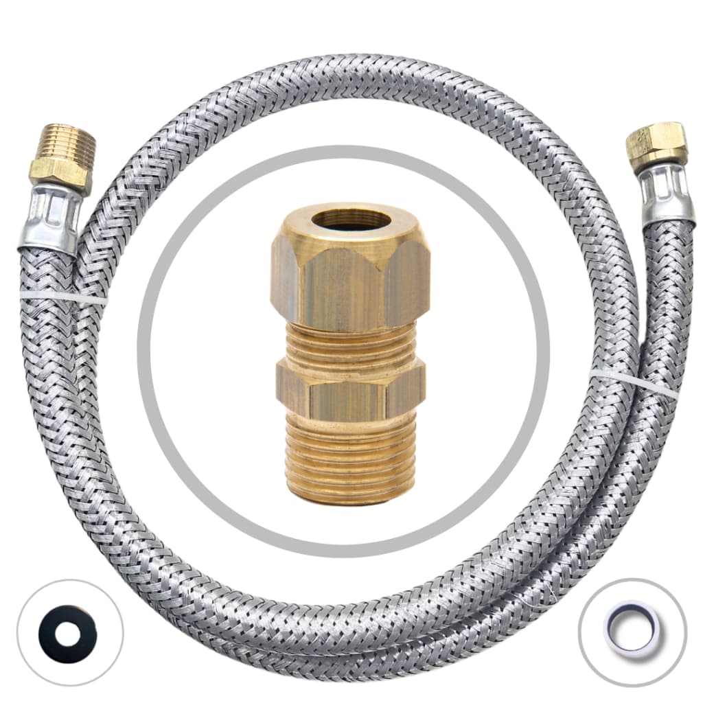 Kit Instalação Gás Encanado Mangueira 1,20 mts + Adaptador Macho