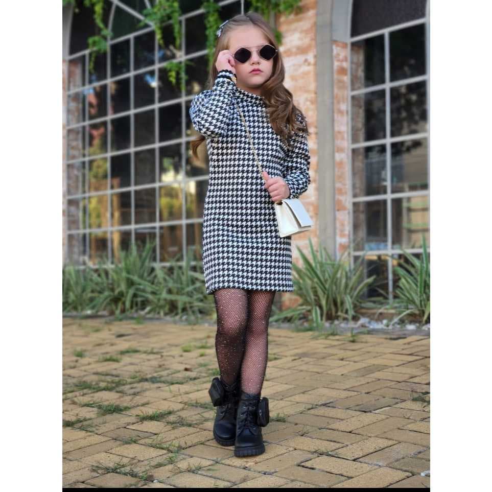 vestido infantil manga longa