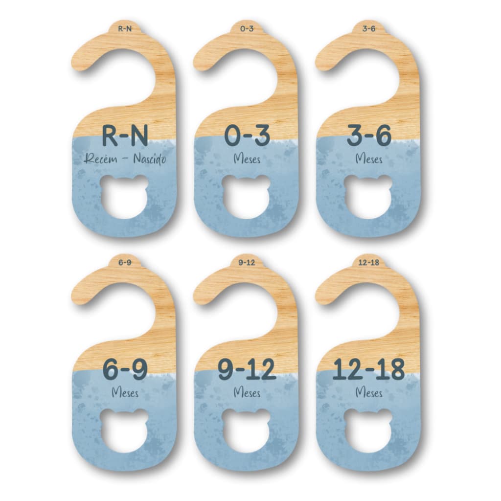 Separador E Organizador De Cabides Para Bebe Infantil  - Urso Azul Claro