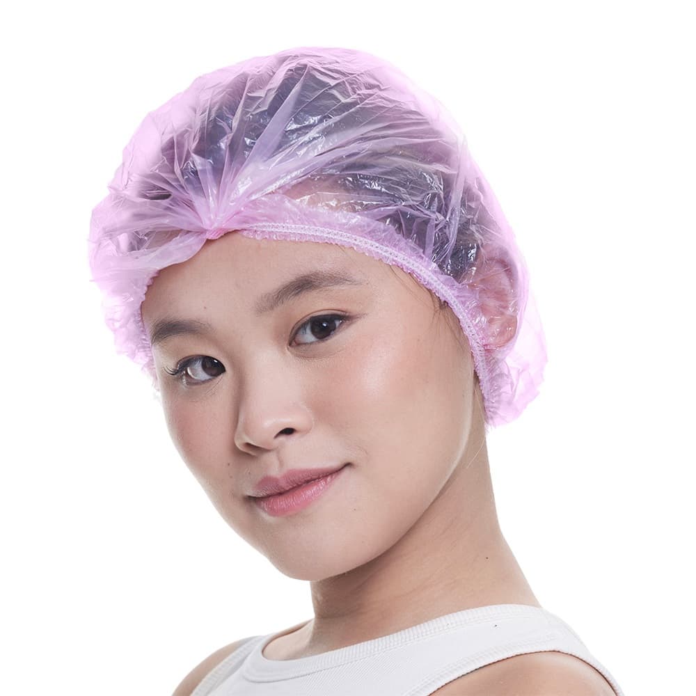 Touca Plástica Descartável para Banho Rosa  - Santa Clara