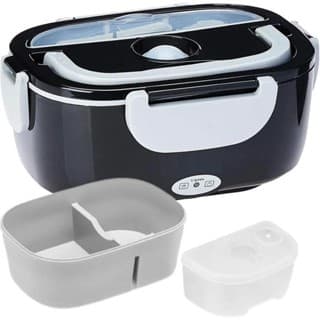 (Preto/Verde)Marmita Elétrica Lancheira Doméstica Trabalho 1,5l Bivolt Cor Preto 110v/220v