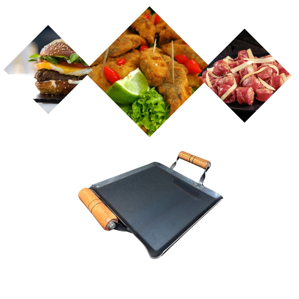 Chapa Chapeira Bifeteira Para Fogão ou Churrasqueira 30x30 Aço Resistente Promoção