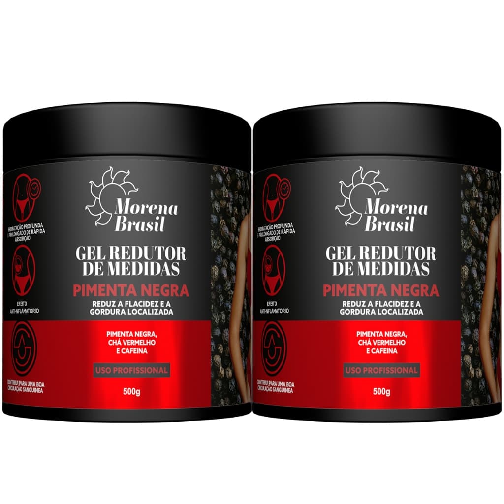 🖤 Kit 2X Gel de Massagem Corporal Morena Brasil | 🌶️ Pimenta Negra