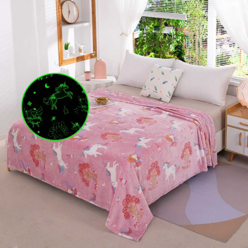 Cobertor Manta Brilha no Escuro Antialérgico coberta infantil fluorescente 2,00x1,50