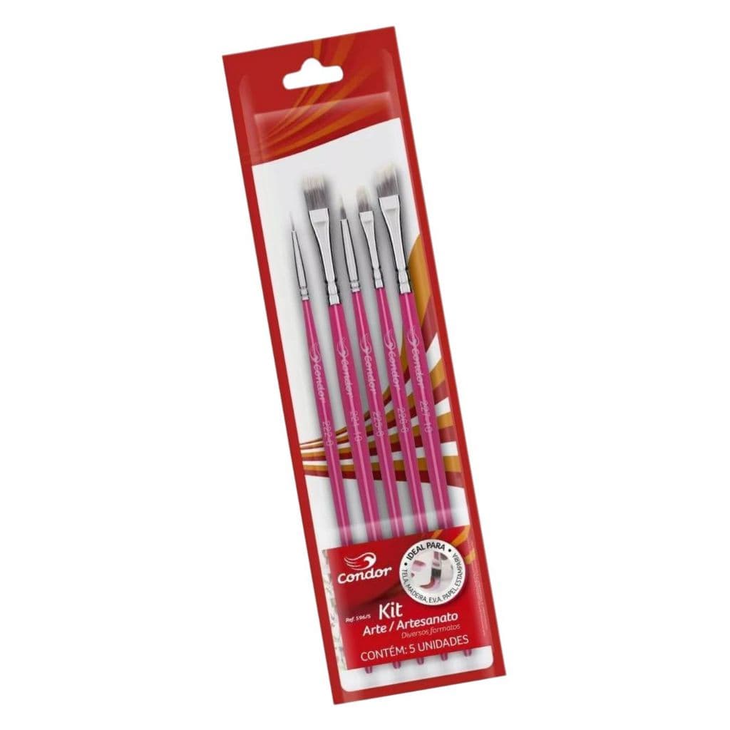 Kit Pincel Condor Artesanato Madeira Eva Estamparia 596/5