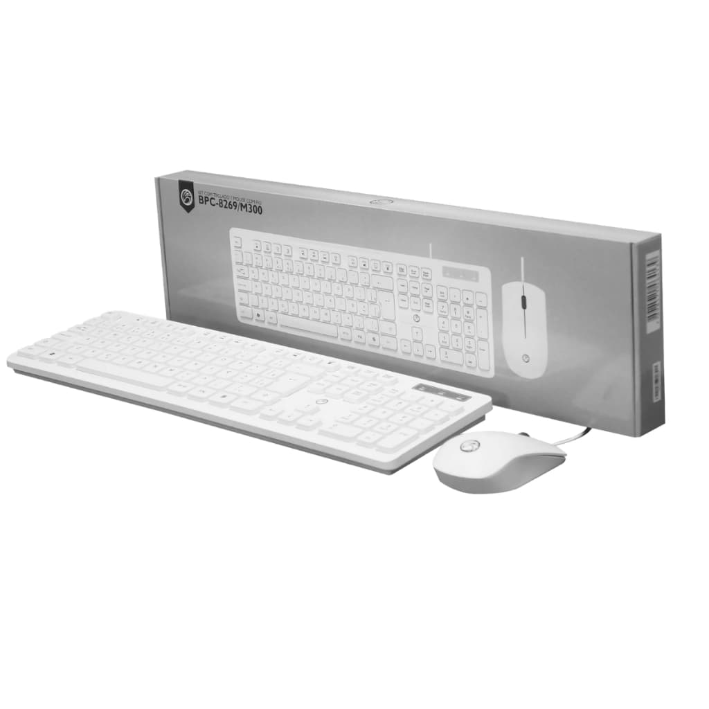 Kit Teclado E Mouse C/ Fio Brazilpc Bpc-8269/300 Usb Branco