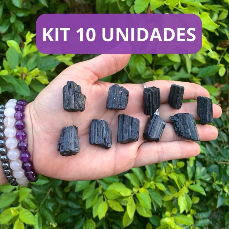 10 Unidades de Turmalina Negra Pedra Cristal Natural Bruto