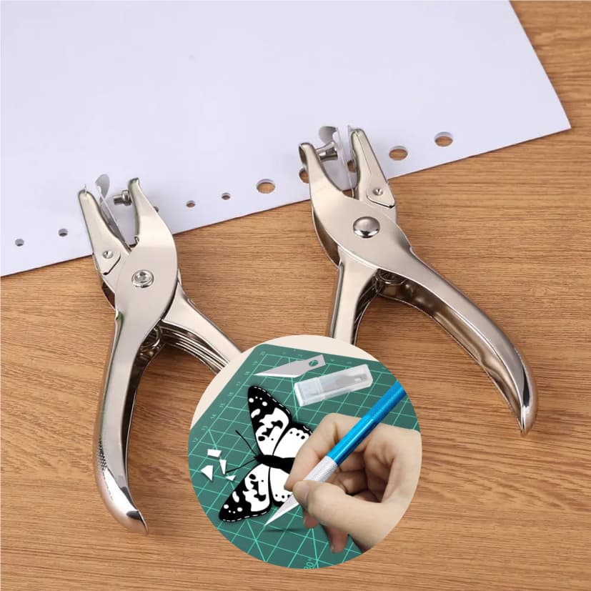 Estilete/Alicate Furador Perfurador Papel Eva Circulo Scrapbook 6mm/3mm