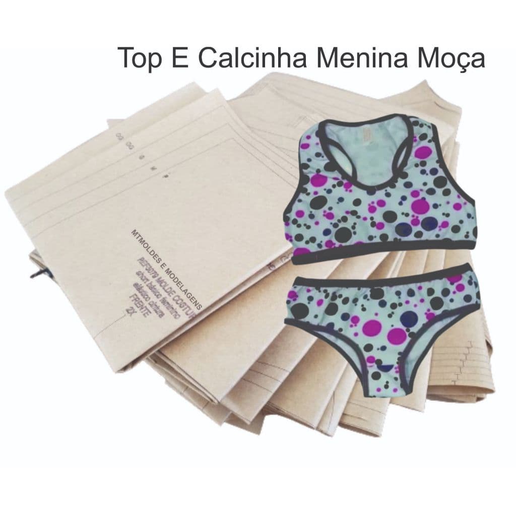 Molde Costura Conjunto Infantil Top E Calcinha Menina Moça ref2006 kraft80g