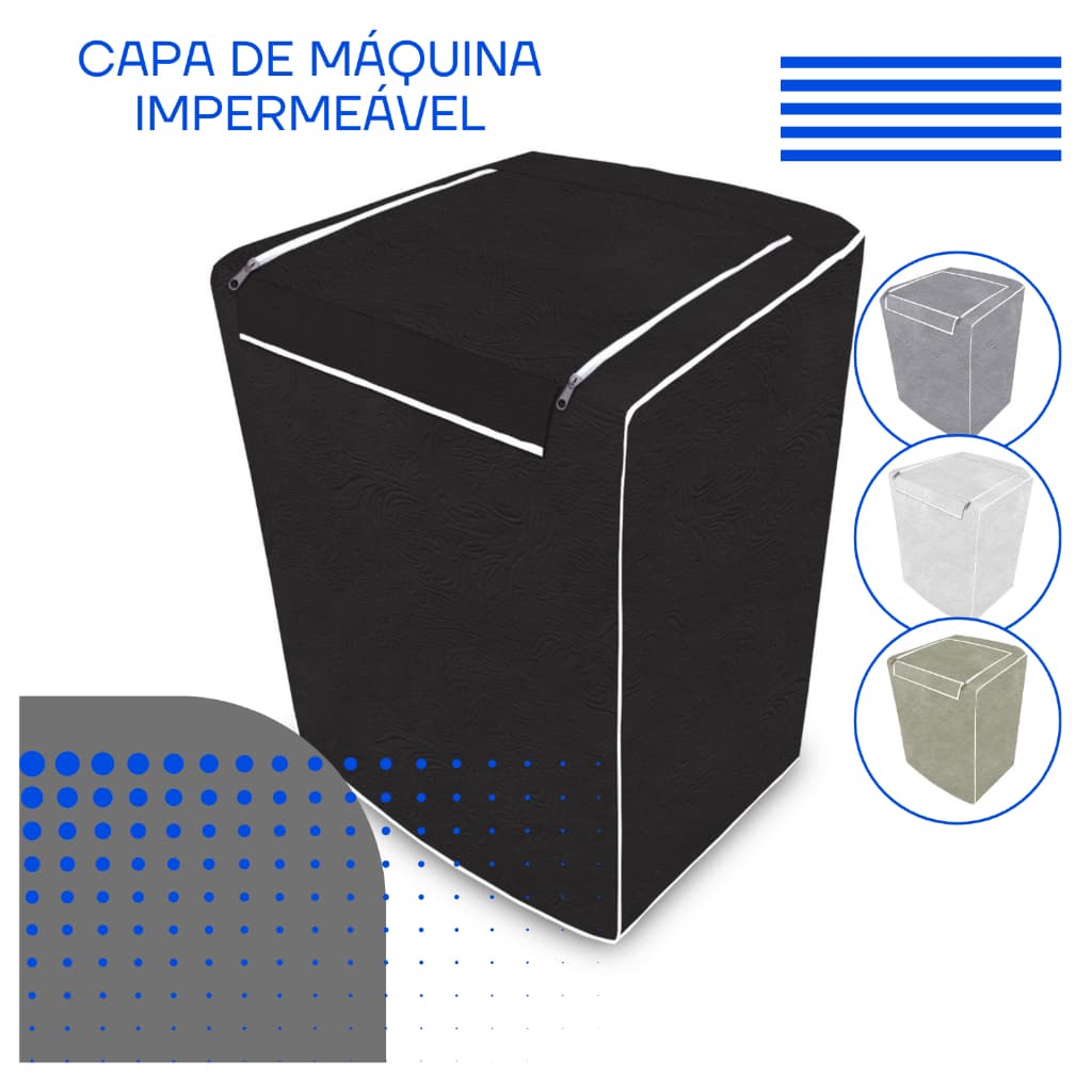 Capa Máquina de Lavar Com Zíper Todos Tamanhos e Marcas Electrolux Brastemp Consul