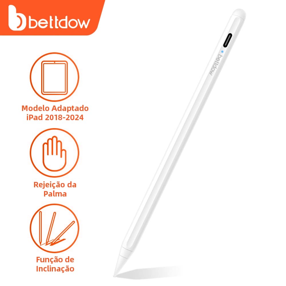 Caneta Stylus BETTDOW de 10ª geração com rejeição de palma para iPad Air 4 5 10.9 Gen 7/8/9 10.2 Pro 11 12.9