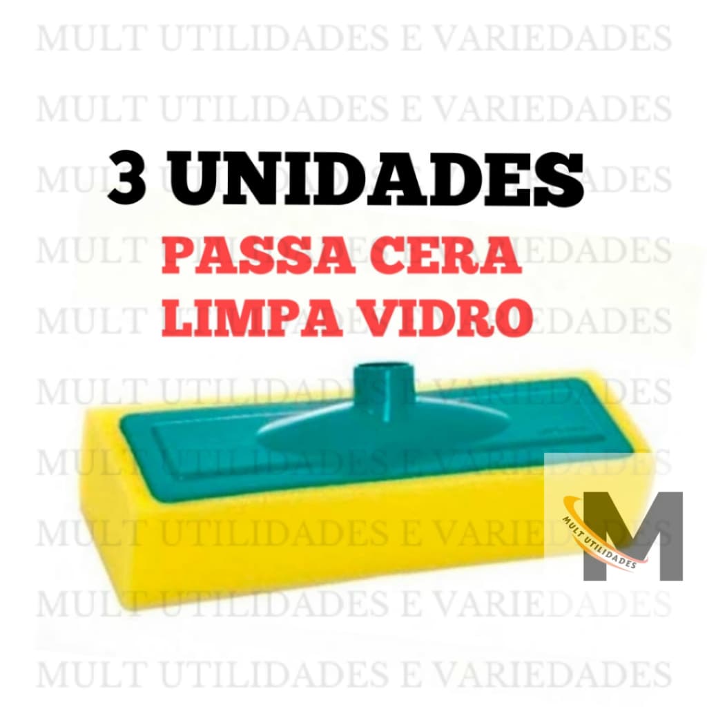 KIT 3 Rodo PASSA CERA lava piso esfregão limpa vidro lava  espuma macia promoção