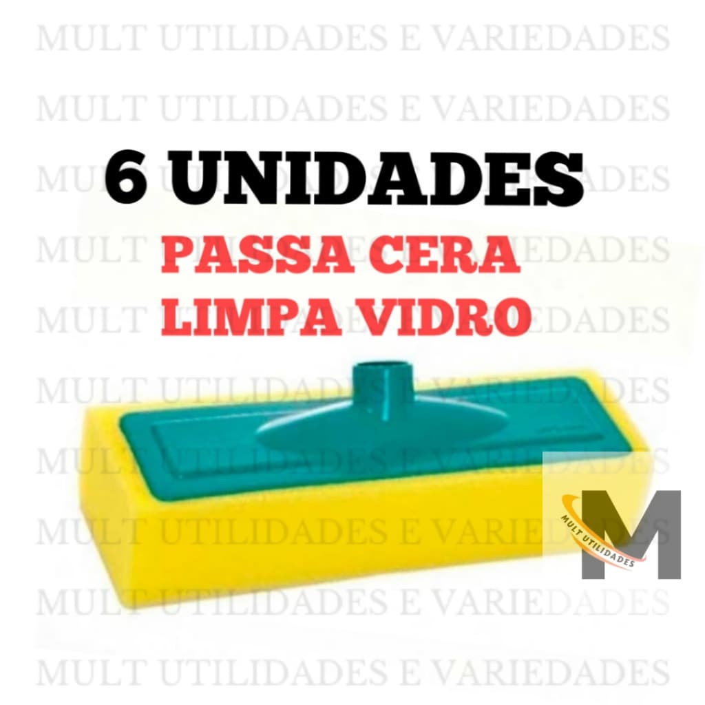 KIT 6 Rodo PASSA CERA lava piso esfregão limpa vidro lava espuma
