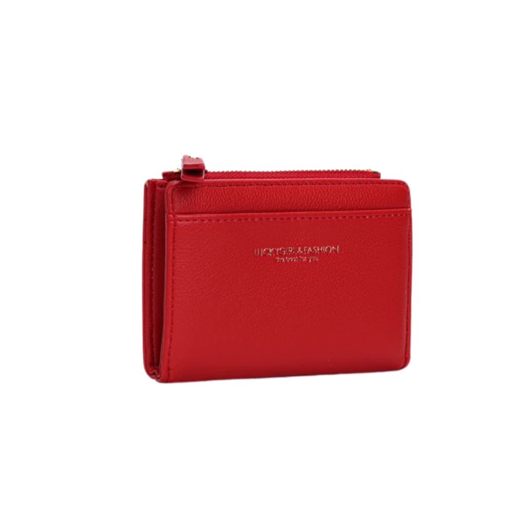 Carteira Moderna Feminina De Couro PU Cores Simples Com Múltiplos Bolsos