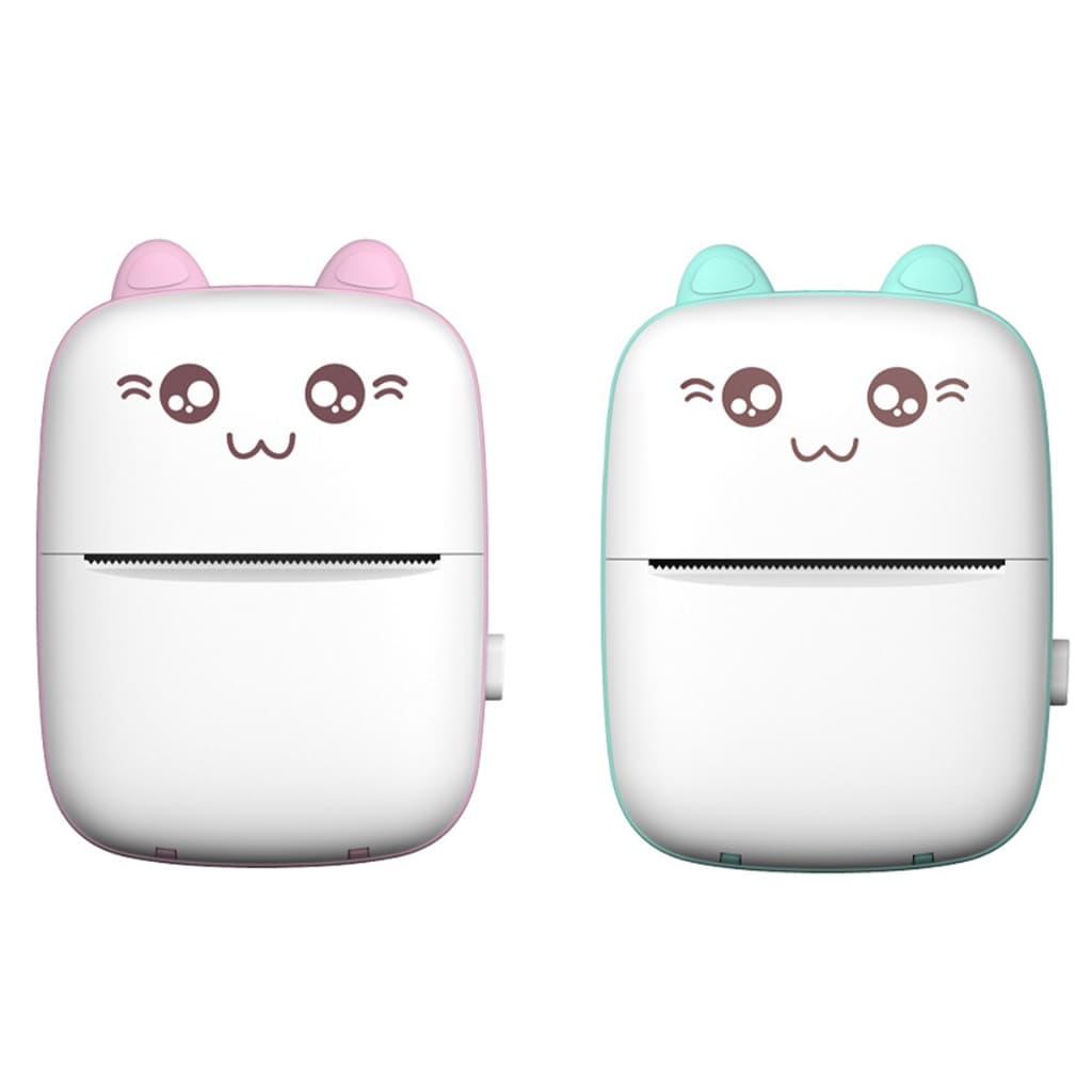 Kit Mini Impressora Térmica Com Papeis Sem Fio Portátil Desenho Animado Foto Android/Ios