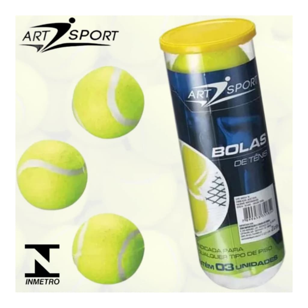 KIT 03 BOLAS TÊNIS ORIGINAL BOLINHAS PARA JOGO E TREINOS SUPER RESISTENTE ART BRINK