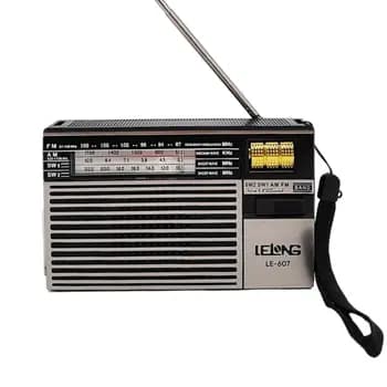 Rádio Am FM Antigo Retrô Portátil Vintage Recarregável Com Lanterna Lelong LE-607