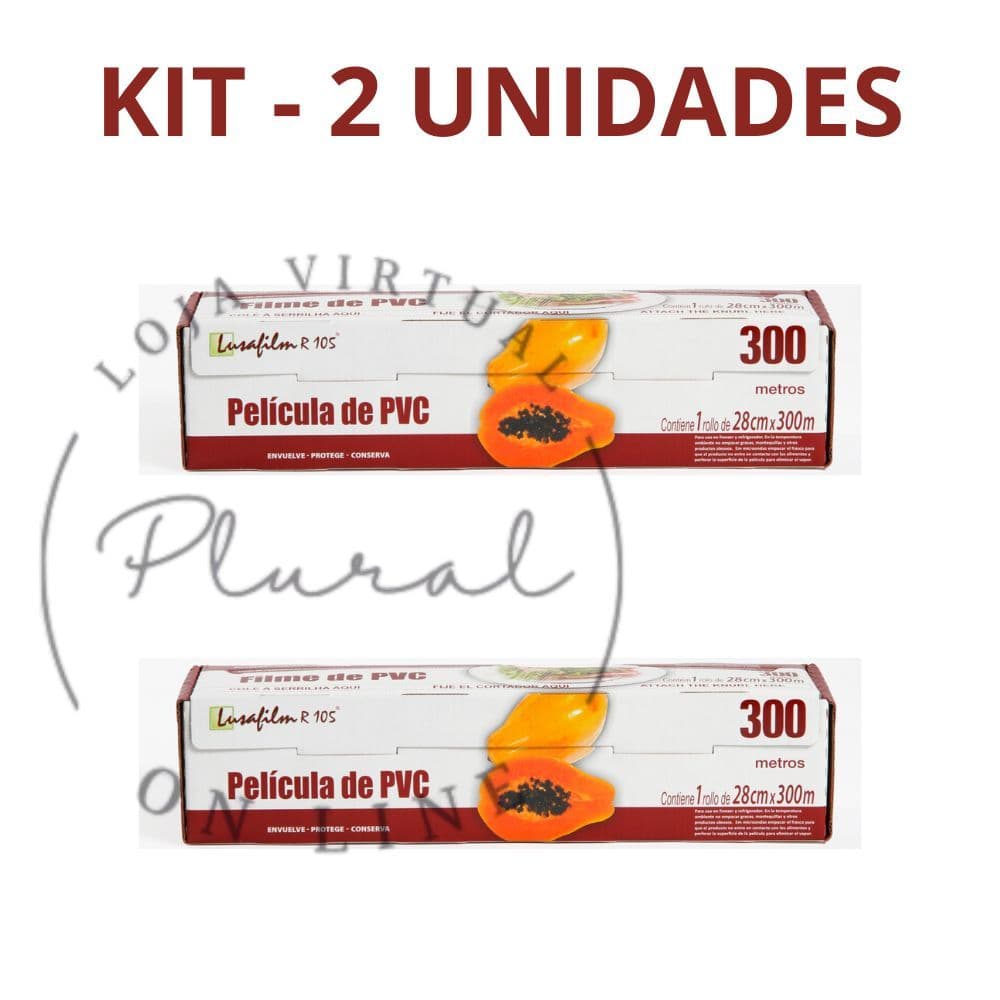 KIT 2 Filmes PVC 28cm X 300 Metros - Filme de PVC - COM LÂMINA DE CORTE