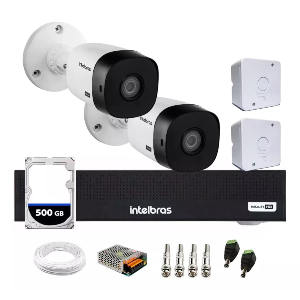 Kit Intelbras 2 Cameras 1120b, Dvr 4 Canais C/hd Incluso