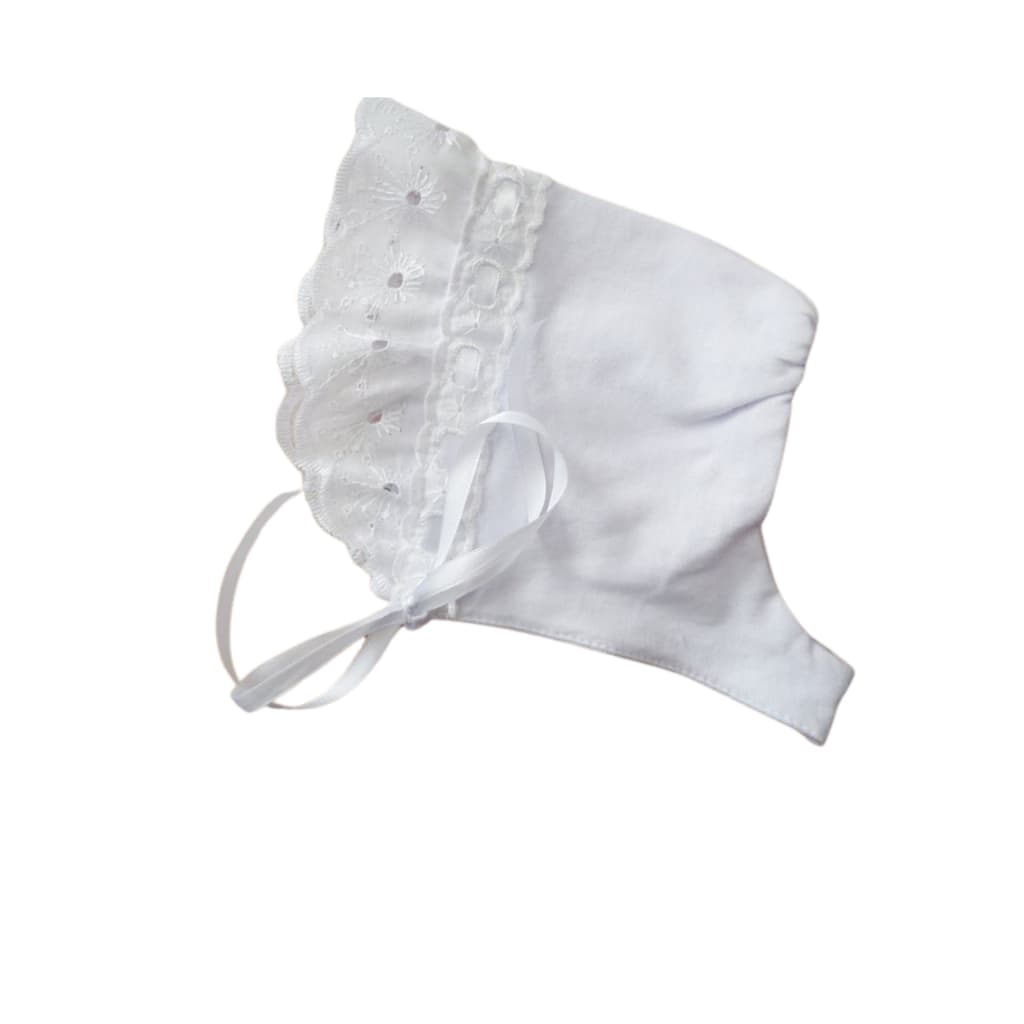touca gorro bordado ingles  para bebe