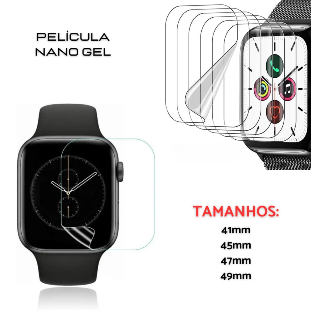 Película Nano Gel Protetora Para Relógio Inteligente Smartwatch