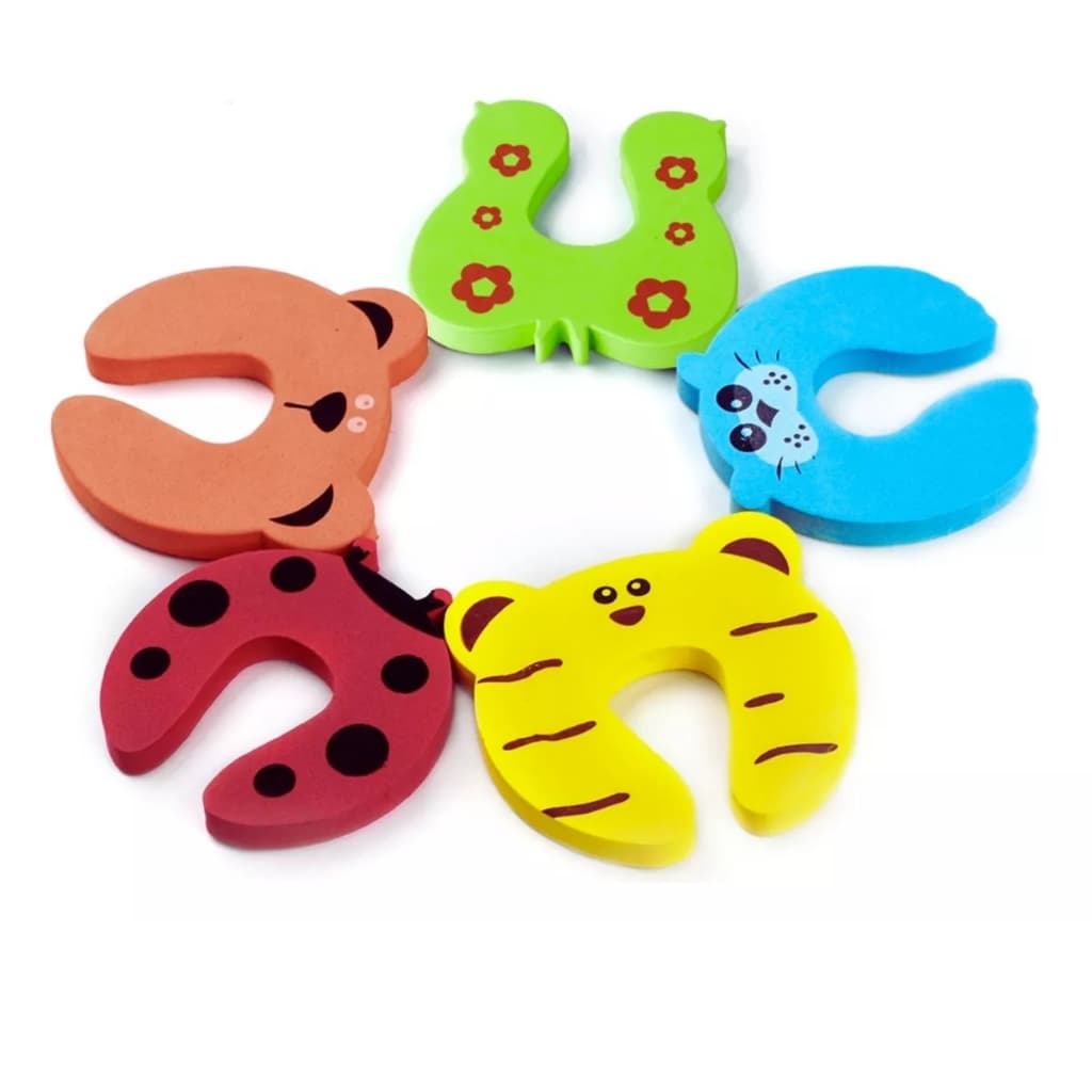 Parador Prendedor Aparador Pra Portas Bichinhos Animais Fofos E.V.A Segurança Bebês Crianças 5 peças