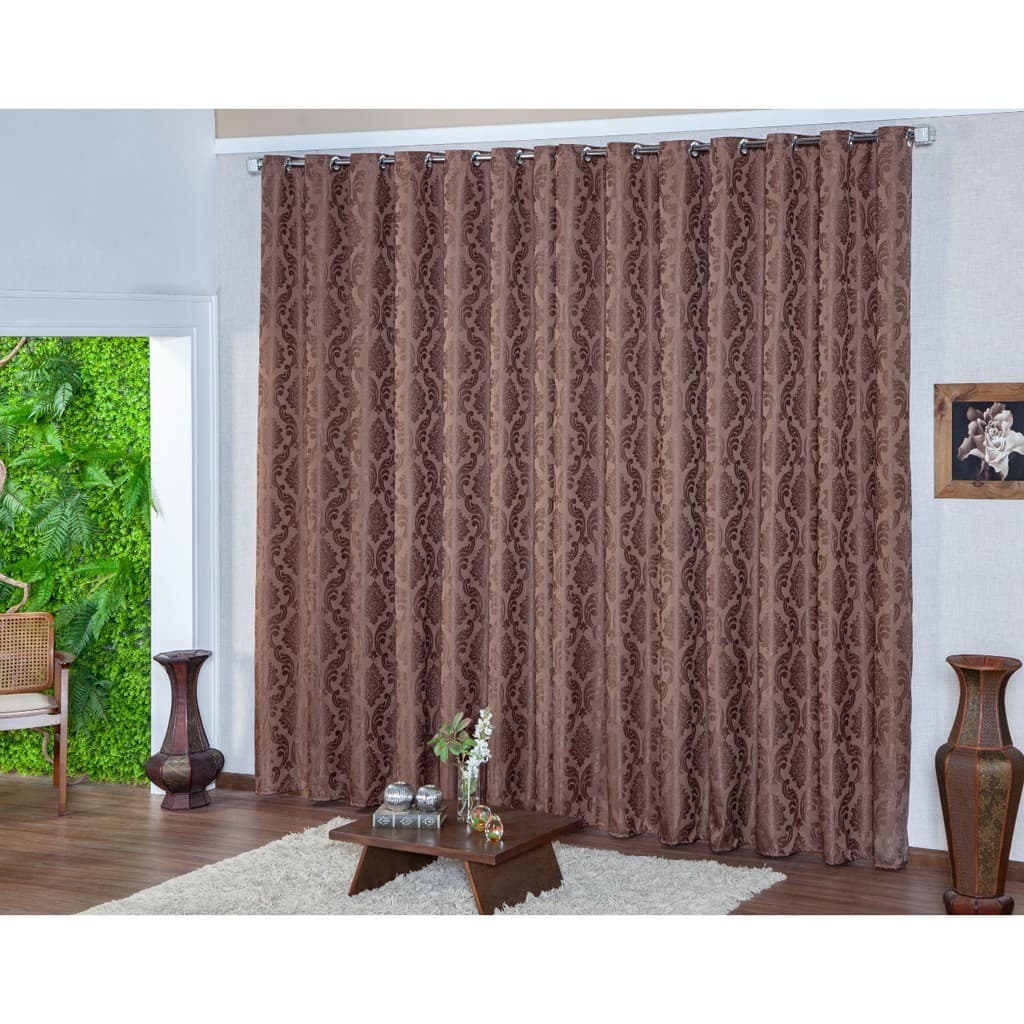 Cortina Grande Jacquard Luxo Para Sala Quarto e Escritório 3,00 X 2,70 Comprimento ENVIO IMEDIATO