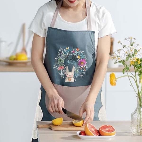Avental de Cozinha Unissex Impermeável Multicores Resistente Calor Fácil de Limpar com Bolso Prático