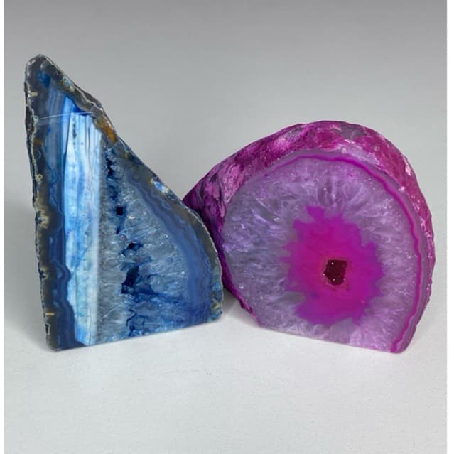 Geodo de ágata rosa, roxo,verde ,azul.