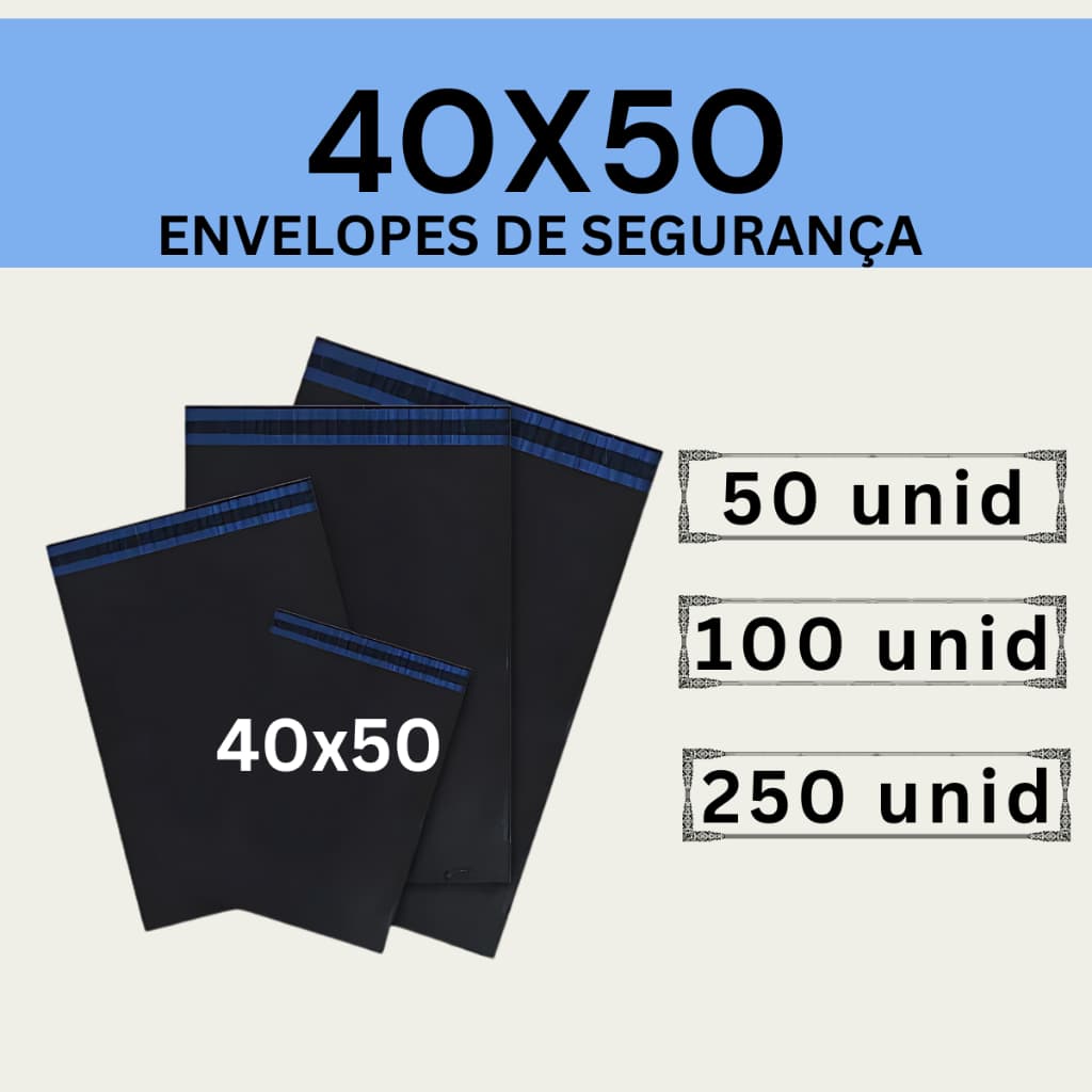 Envelope Segurança 40x50 Embalagem De Envio 50, 100 e 250 unidades