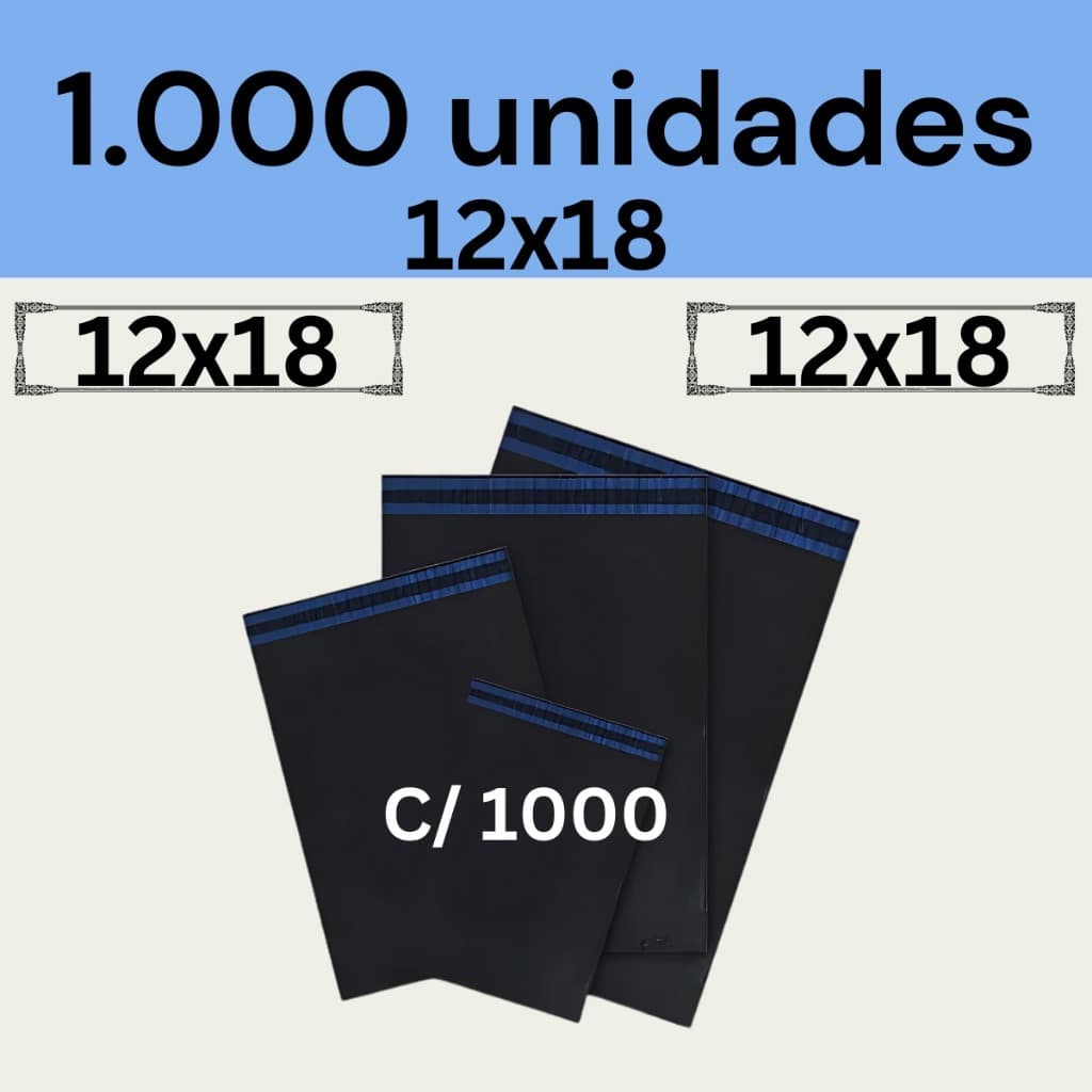 Envelope Segurança 12x18 Embalagem de Envio 1000 Unidades