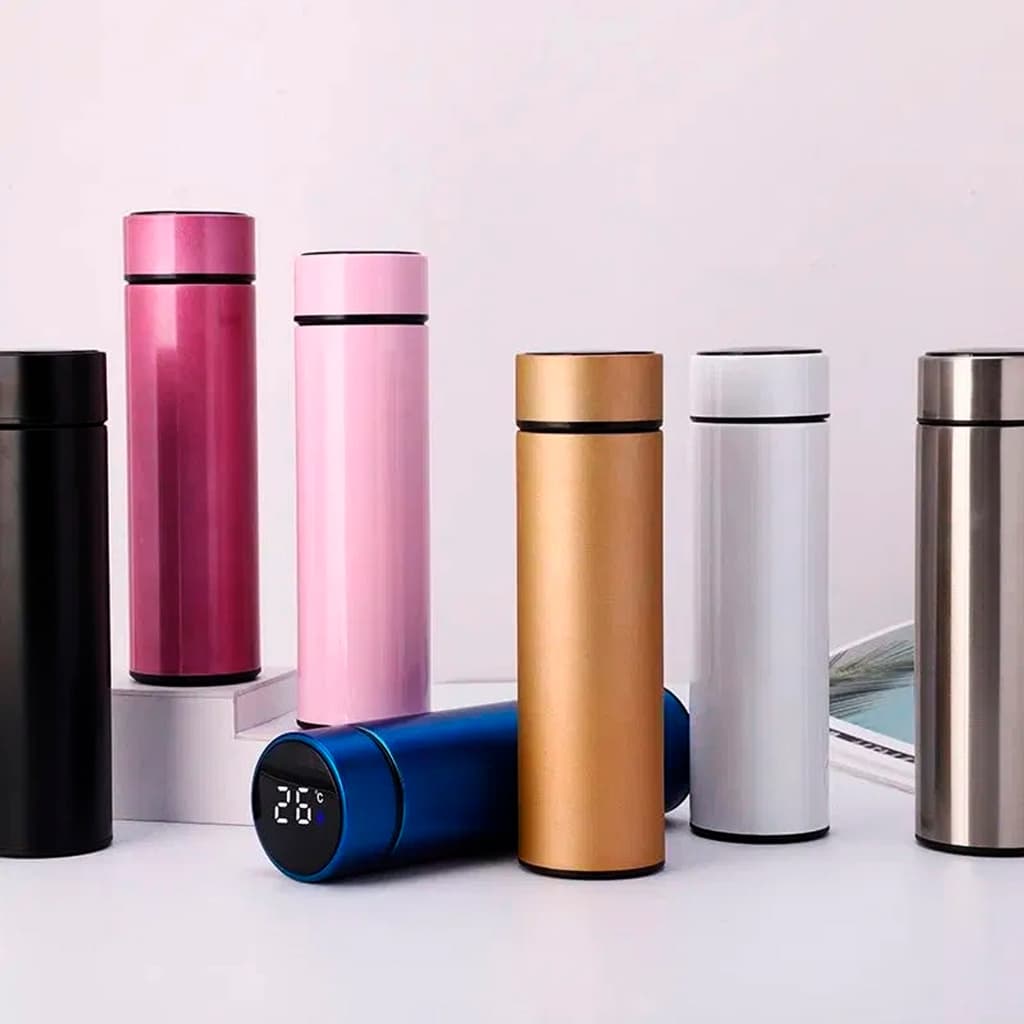 Garrafa Térmica 500ml Com Visor Termico Café Água Quente Gelado Inox Desenho Urso Mantém Até 12h