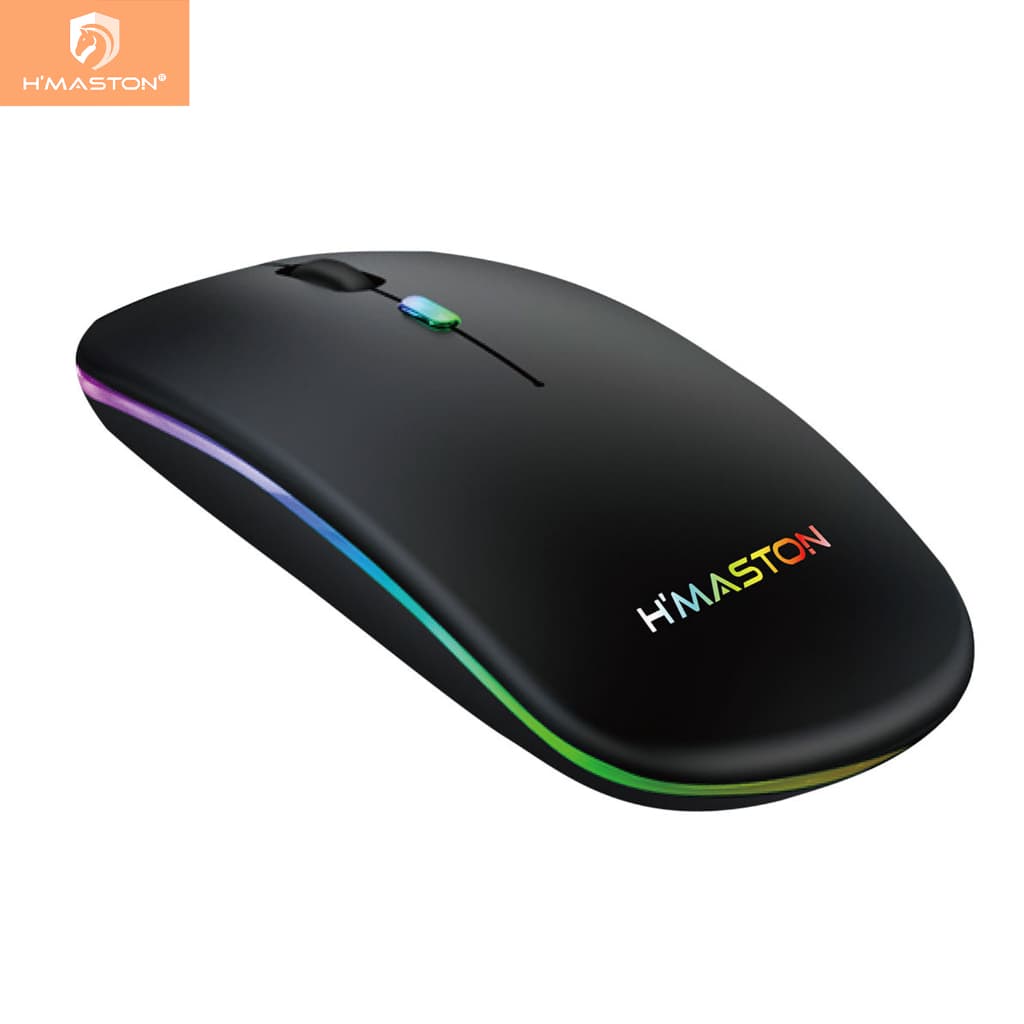 H'maston E-1300 Mouse Sem Fio Rgb Recarregável Wireless Led Ergonômico