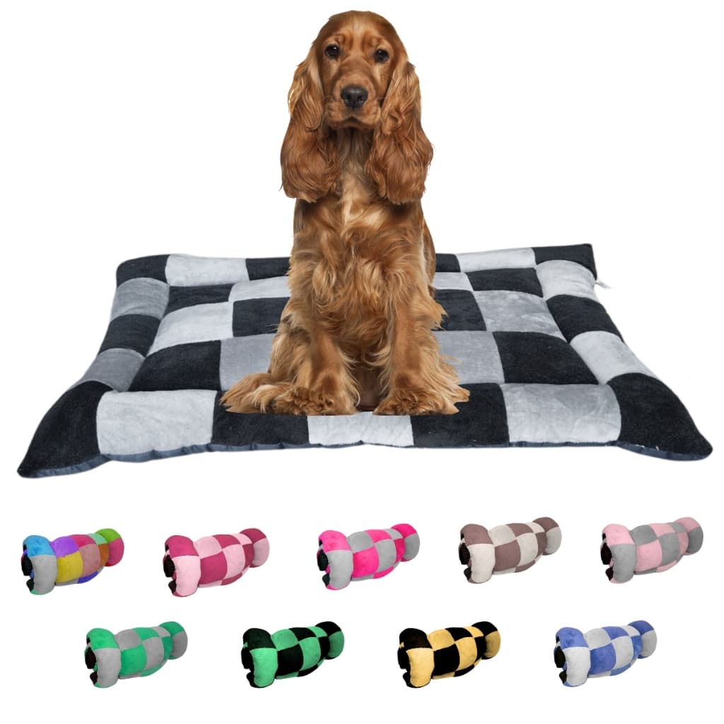 Colchonete Pet Cama Pet Xadrez Com Elástico Para Cachorro E Gato Cama 60cm x1mt Almofada Rolinho