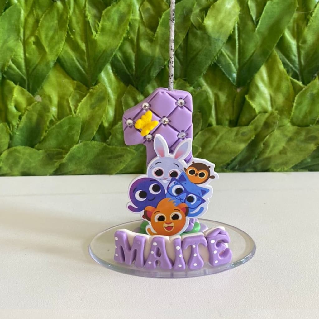 Vela de Biscuit Bolo Fofo / topo de bolo personalizado