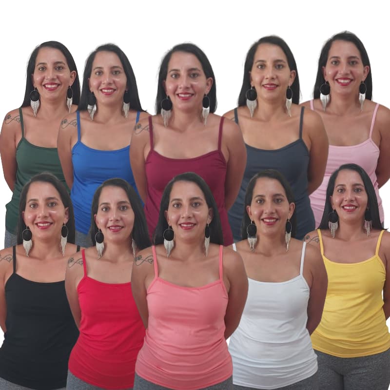 Kit 10 Regatas Regatinha Alcinha Blusa Feminina Atacado