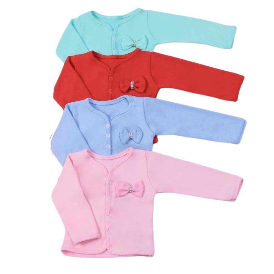 Casaquinho infantil bebê menina Detalhes lacinhos P ao GG - Casaquinho Suedine 100% Algodão